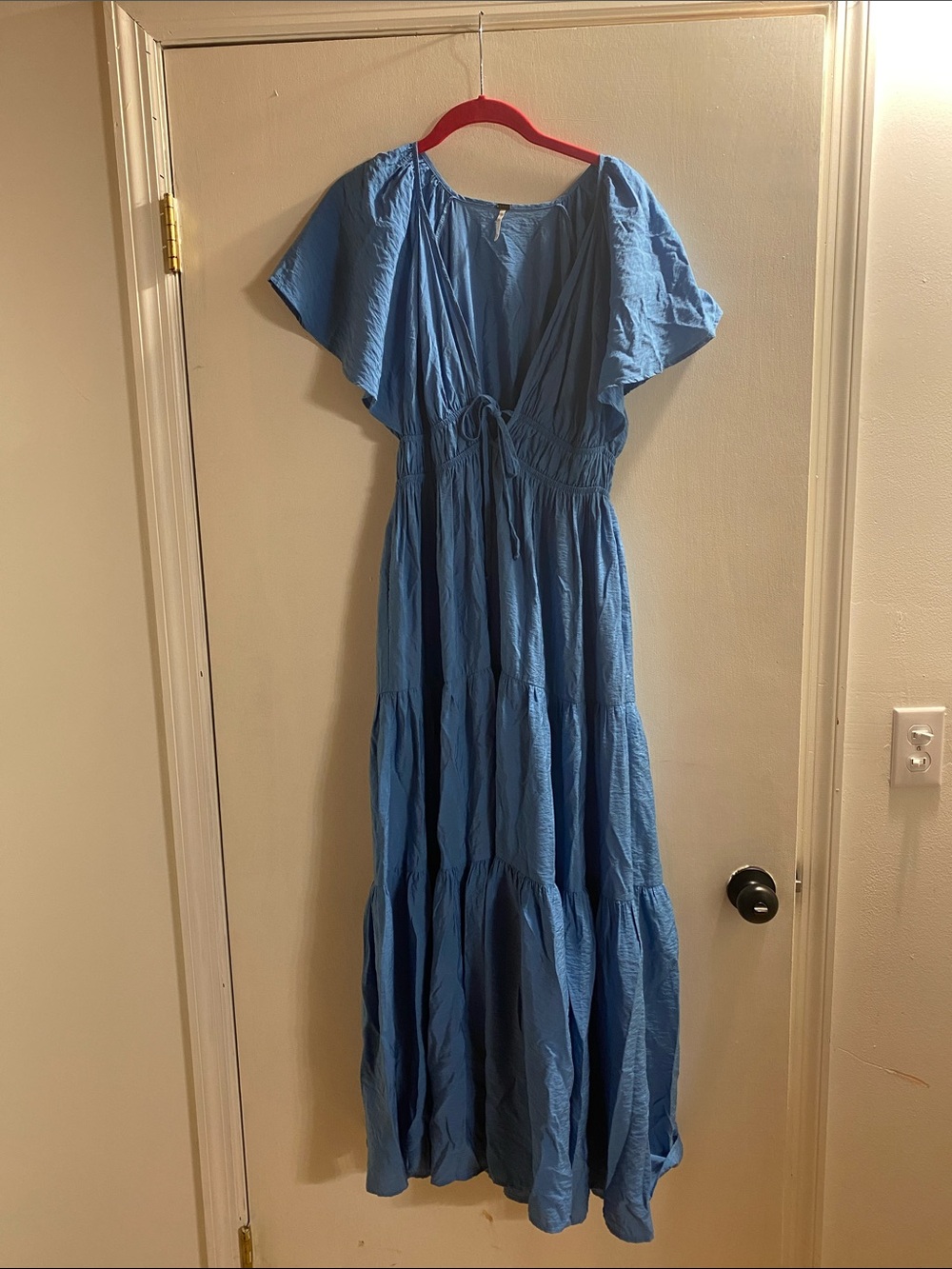 EUC Young Fabulous & Broke Light Blue Tiered Maxi Dress